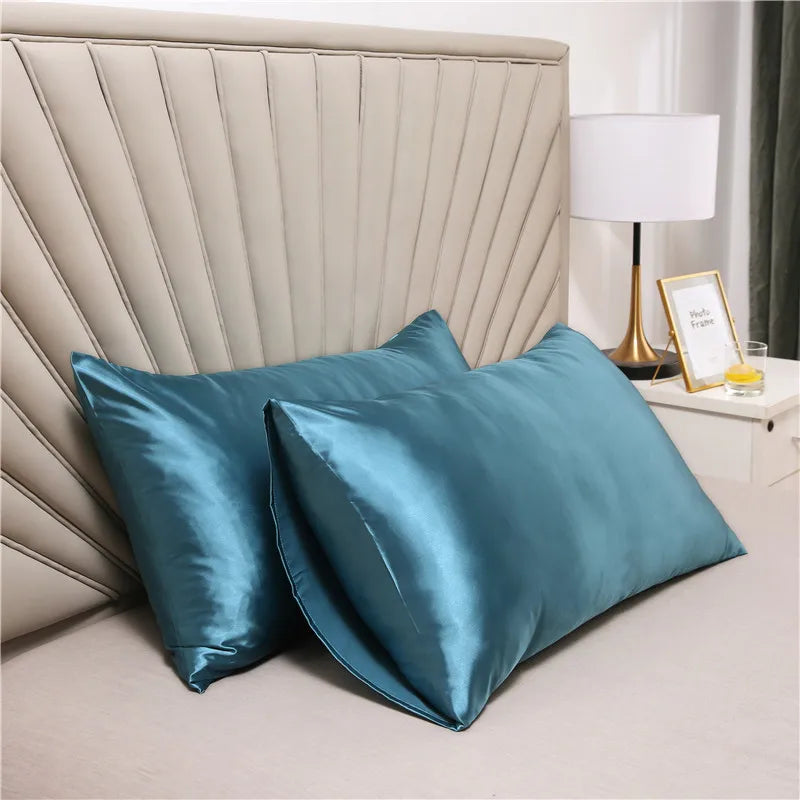 Pillowcase Silk Pillow Cover Silky Satin Hair Beauty Pillow Case Comfortable Pillow Case Home Decor Wholestandard/Queen 1PC