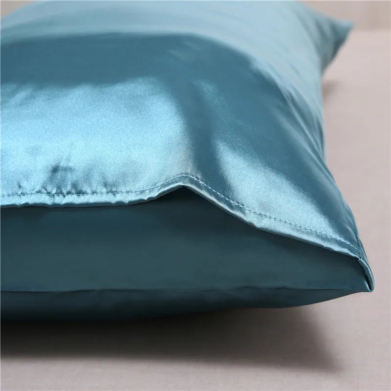 Pillowcase Silk Pillow Cover Silky Satin Hair Beauty Pillow Case Comfortable Pillow Case Home Decor Wholestandard/Queen 1PC